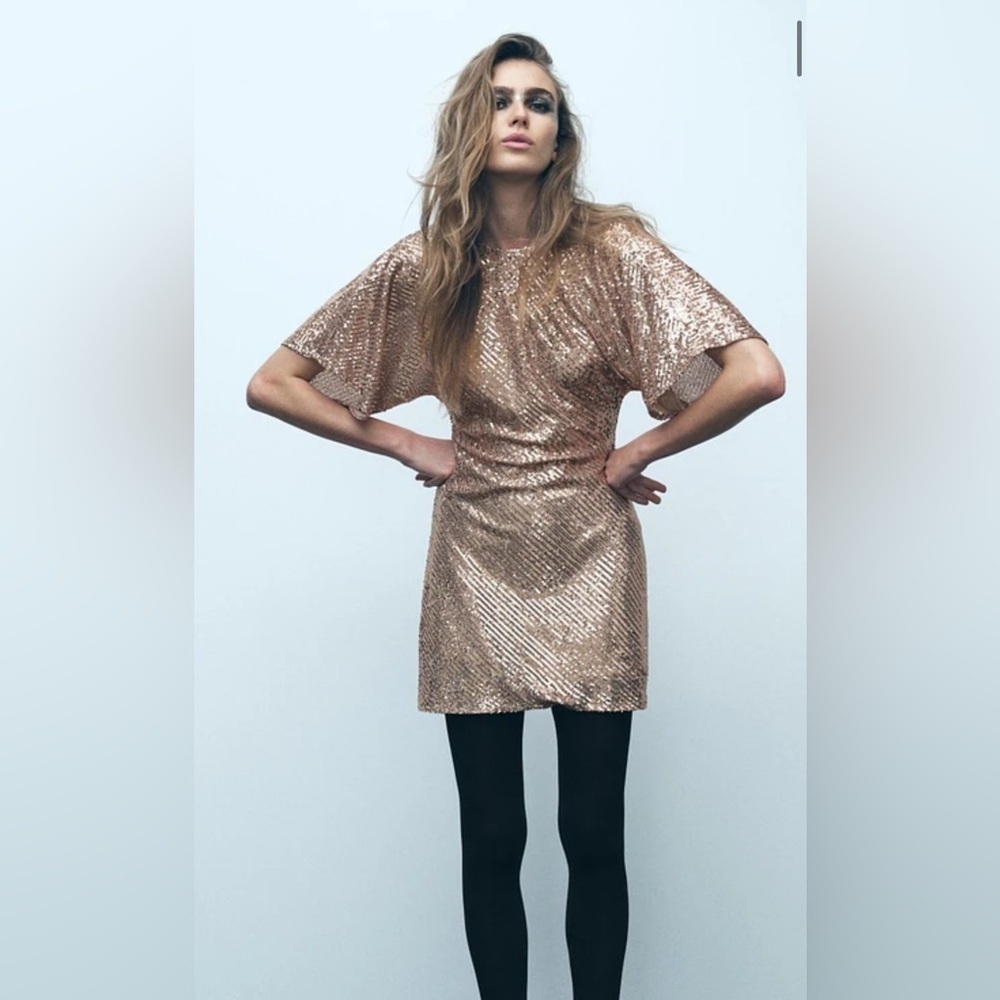 Zara Festive Days Sequin Mini Dress – Size Small – Brand New With Tags